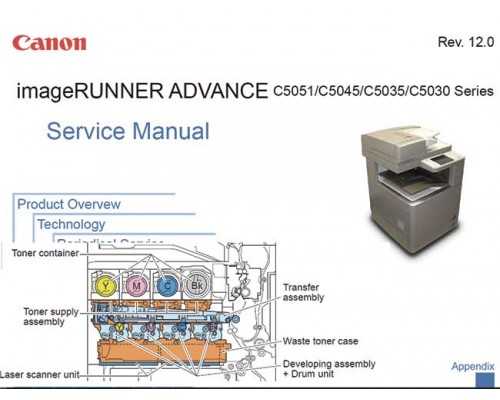 Service Manual   + PARTS CATALOG Canon imageRUNNER ADVANCE C5051/5045/5035/5030